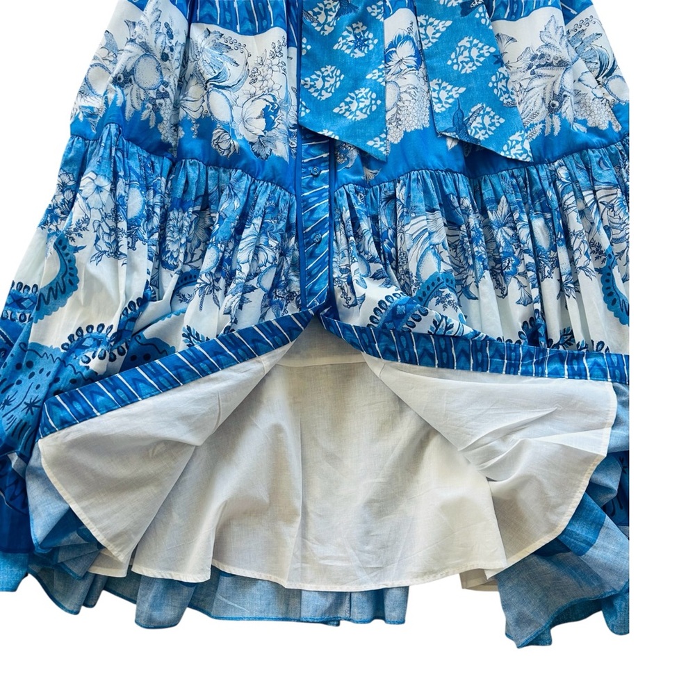 A LOVES A Cobalt Blue Long Sleeve Cotton Maxi Dress Boho Cottage Medium NWT - Picture 13 of 16